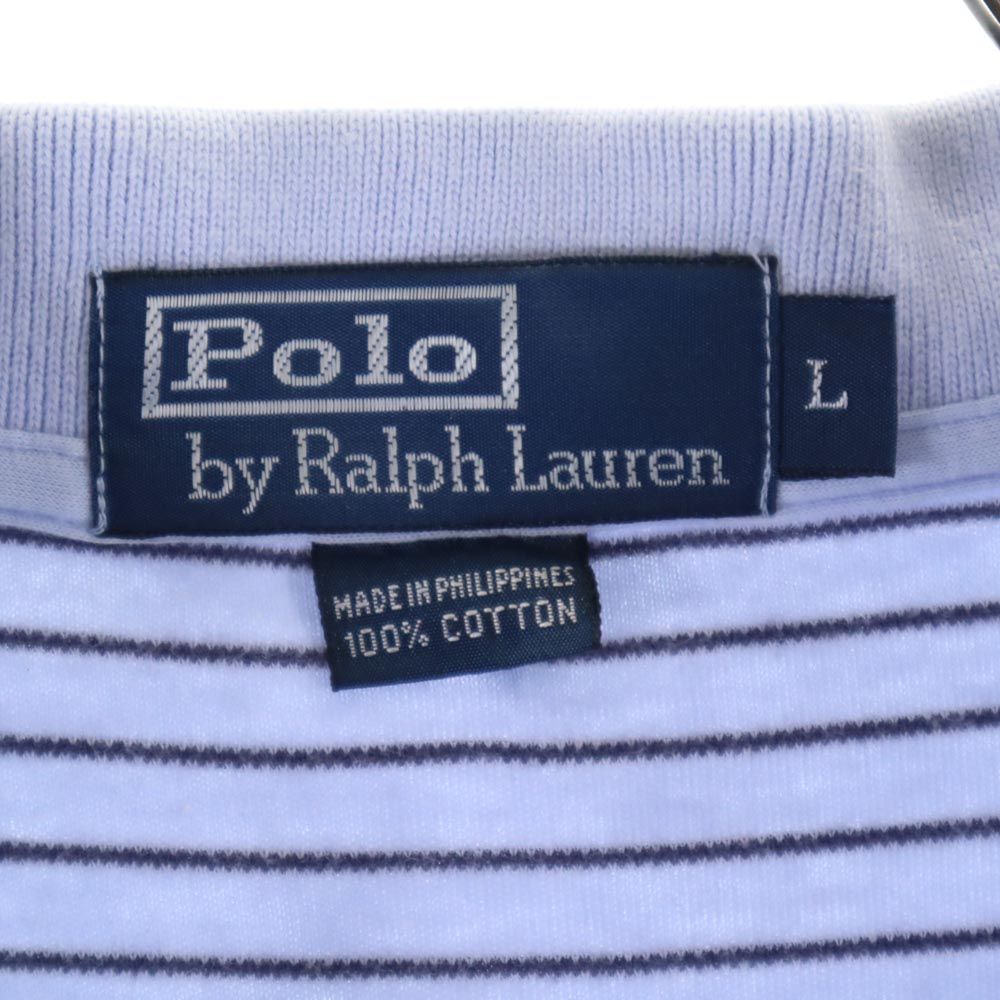 Polo by Ralph Lauren ポロバイラルフローレン ボーダー 半袖 ポロシャツ L ブルー系 メンズ