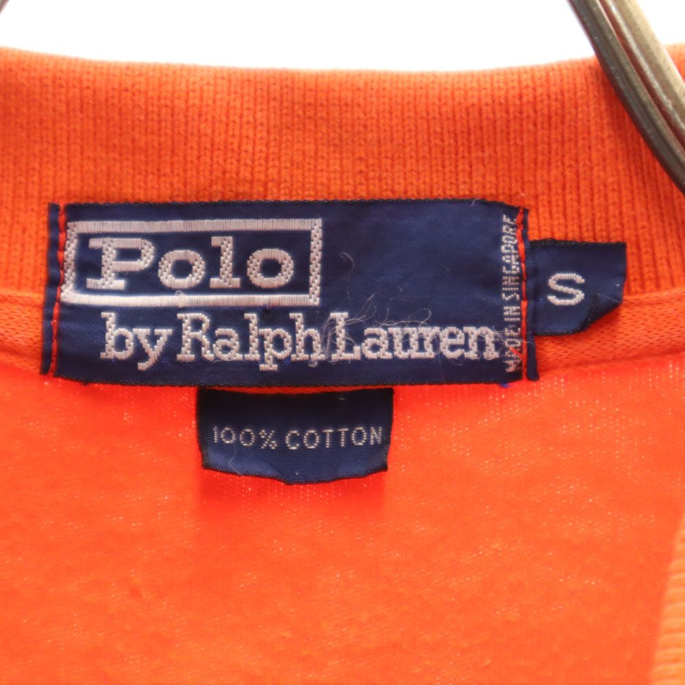 Polo by Ralph Lauren ポロバイラルフローレン 刺繍 半袖 ポロシャツ S オレンジ ハーフボタン メンズ