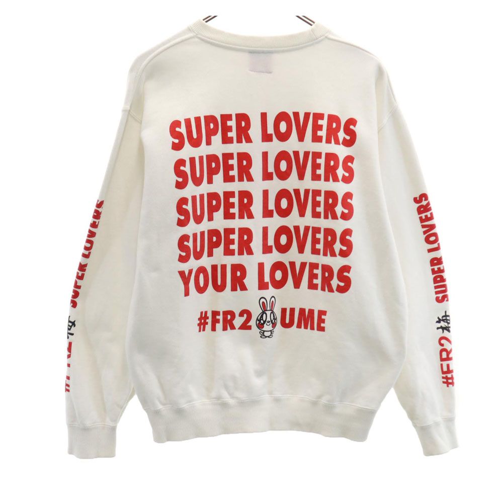 エフアールツー 両面プリント 長袖 スウェット トレーナー F ホワイト FR2 レディース