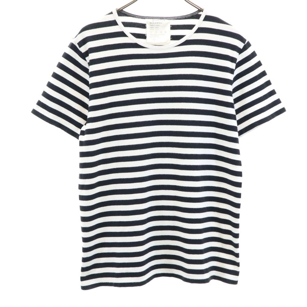 DIGAWEL ディガウェル 日本製 ボーダー 半袖 Tシャツ 1 ホワイト系 メンズ
