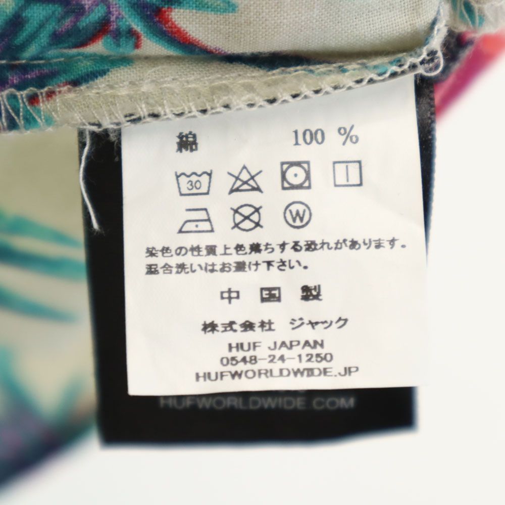 HUF ハフ 総柄 半袖 ボタンダウンシャツ S グレー系 メンズ