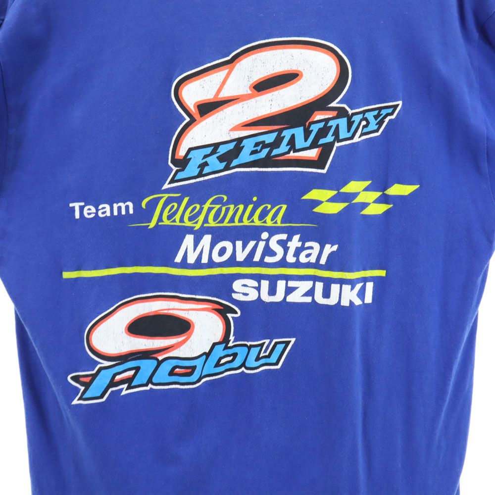 バックプリント 半袖 Tシャツ L ブルー メンズ