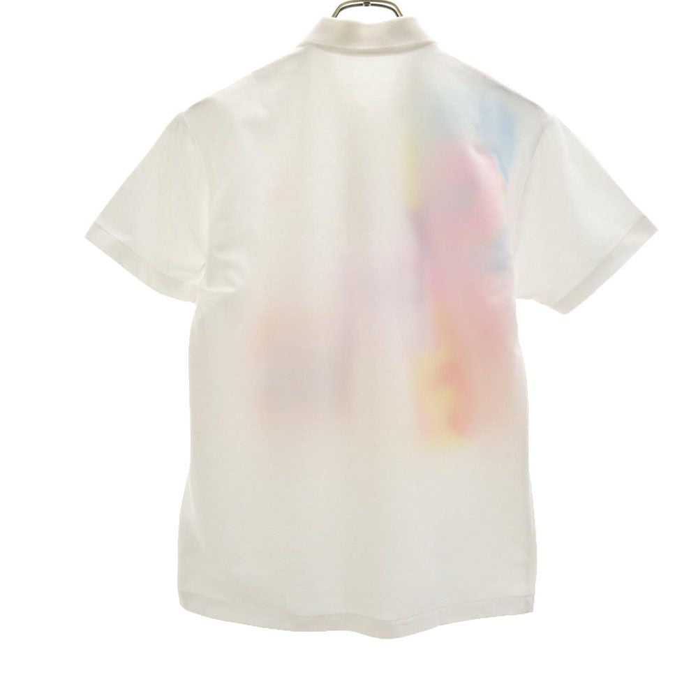 ゴーセン 日本製 プリント テニス 半袖 ウェア M ホワイト GOSEN ポロシャツ 鹿の子地 レディース