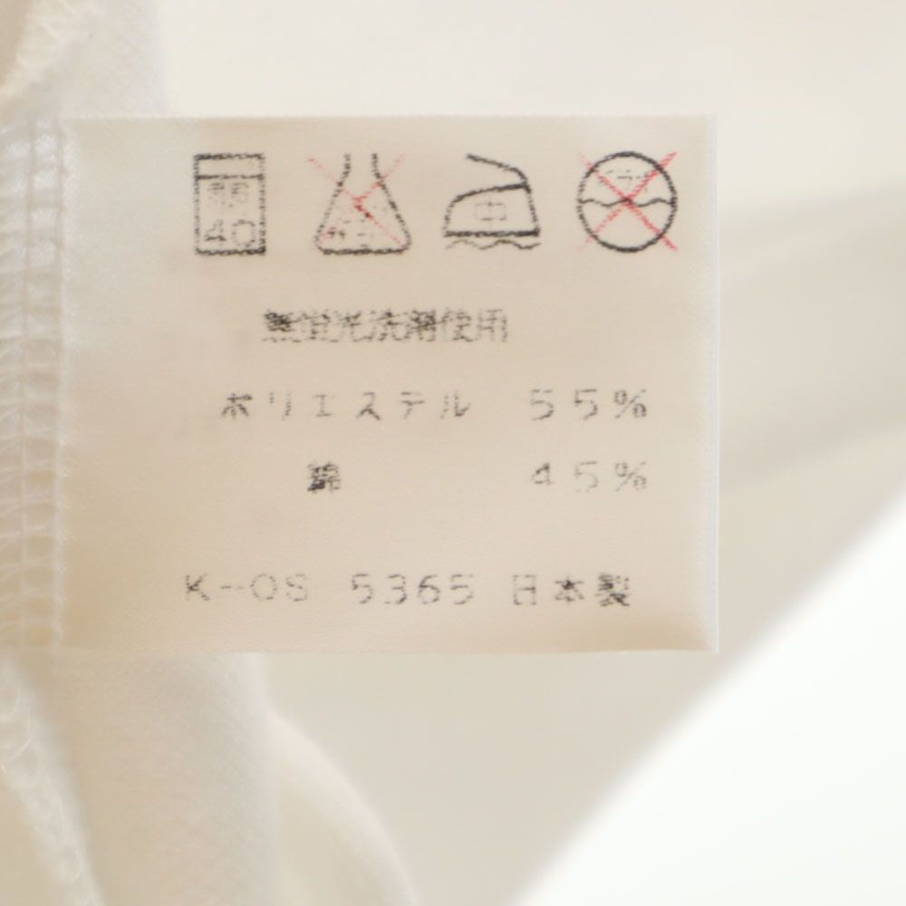 ゴーセン 日本製 プリント テニス 半袖 ウェア M ホワイト GOSEN ポロシャツ 鹿の子地 レディース