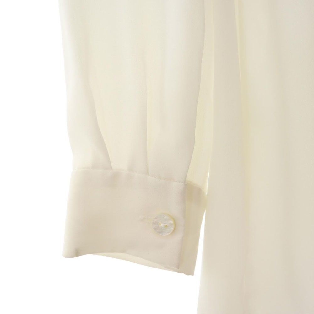 Aquascutum アクアスキュータム 日本製 長袖 レース 切替 シャツ 9 ホワイト レディース