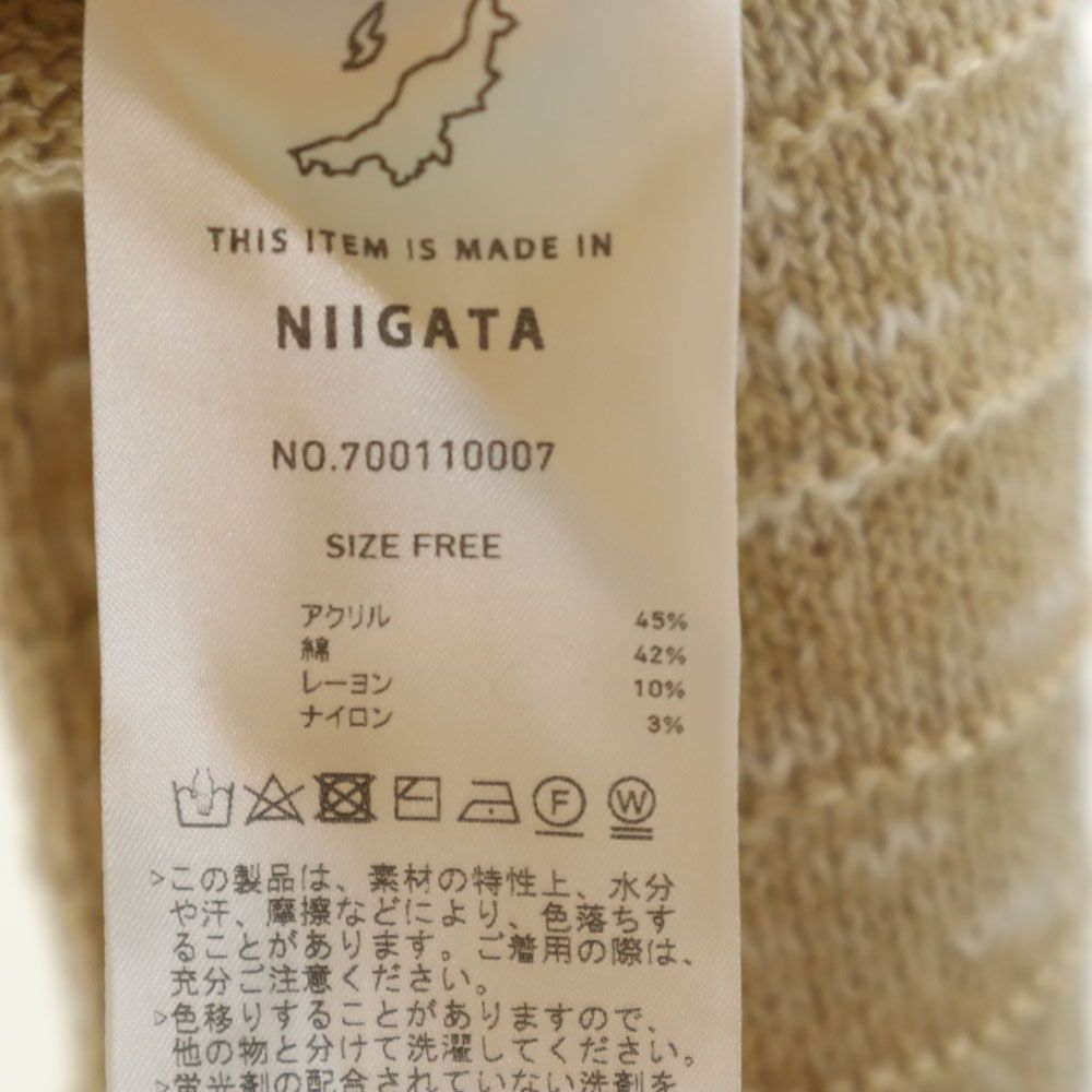 未使用 PUBLIC TOKYO パブリックトウキョウ 日本製 NIIGATA 長袖 セーター FREE ベージュ系 スラブ ニット タグ付き レディース