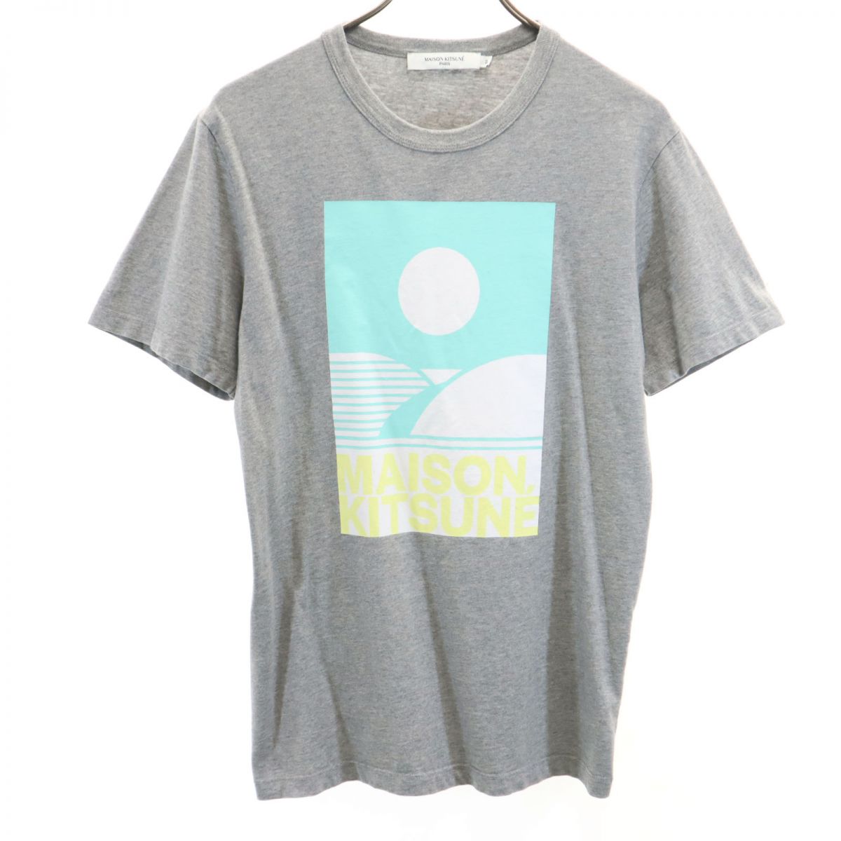 MAISON KITSUNE メゾンキツネ プリント 半袖 Tシャツ XS グレー メンズ