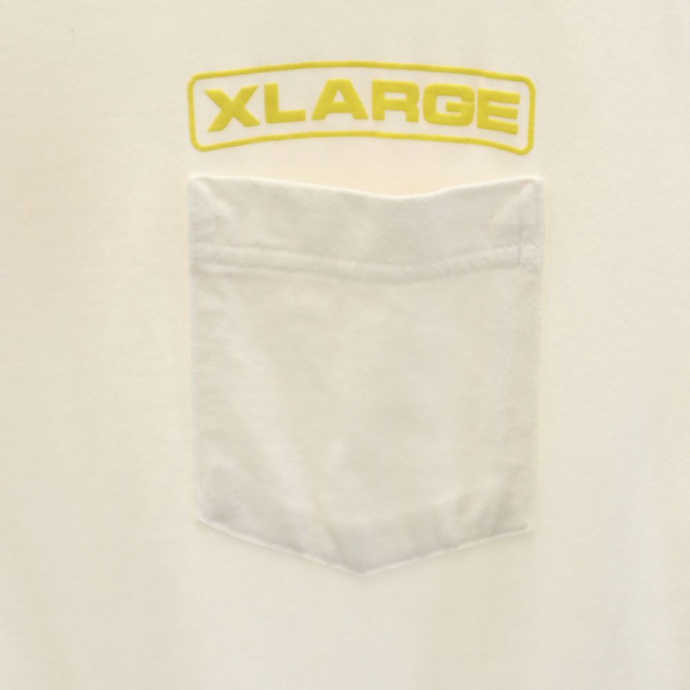 XLARGE エクストララージ バックプリント 半袖 Tシャツ S ホワイト ポケT メンズ