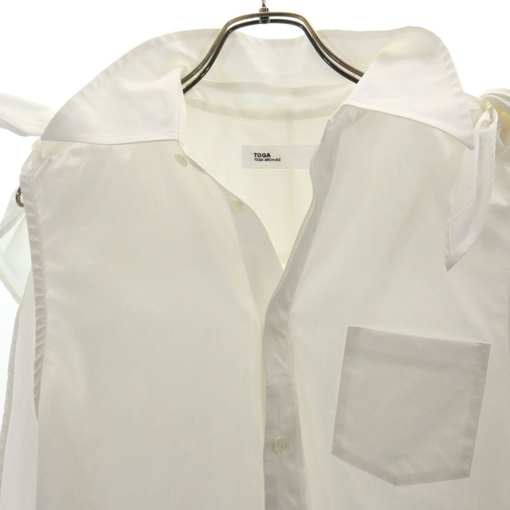 TOGA トーガ 日本製 ノースリーブ バックバルーン シャツ 36 白 レディース