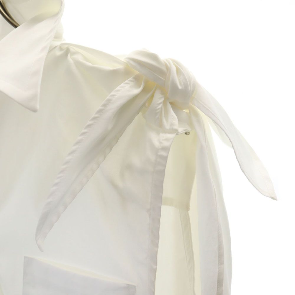 TOGA トーガ 日本製 ノースリーブ バックバルーン シャツ 36 白 レディース