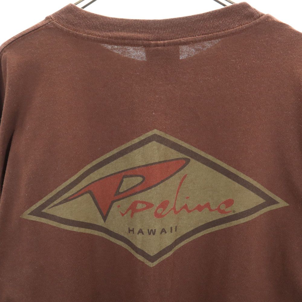 PIPELINE パイプライン 90s USA製 オールド 半袖 Tシャツ L ブラウン メンズ