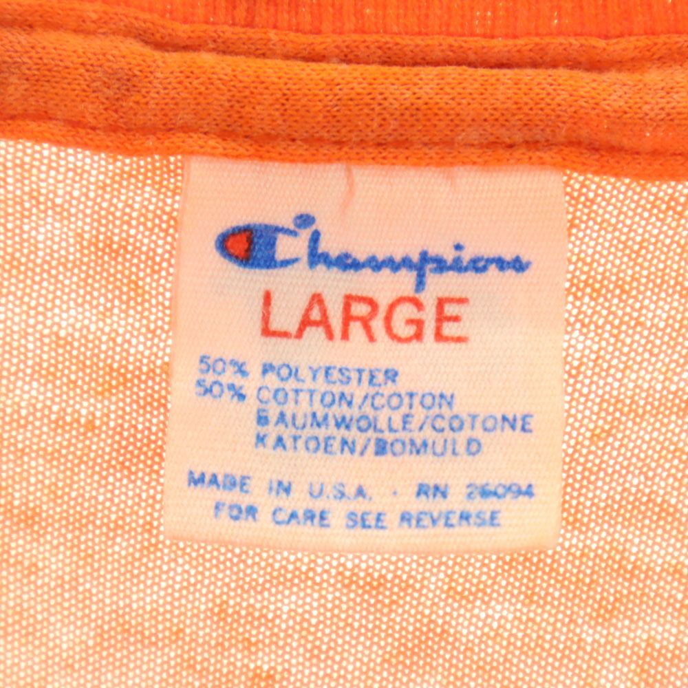 Champion チャンピオン 80s USA製 ヴィンテージ トリコタグ 半袖 Tシャツ L オレンジ メンズ