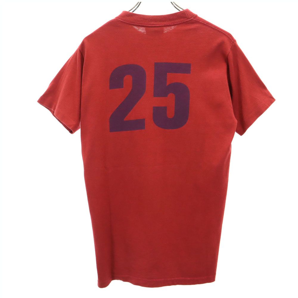 Twenty Five 90s USA製 オールド プリント 半袖 Tシャツ M レッド系 メンズ