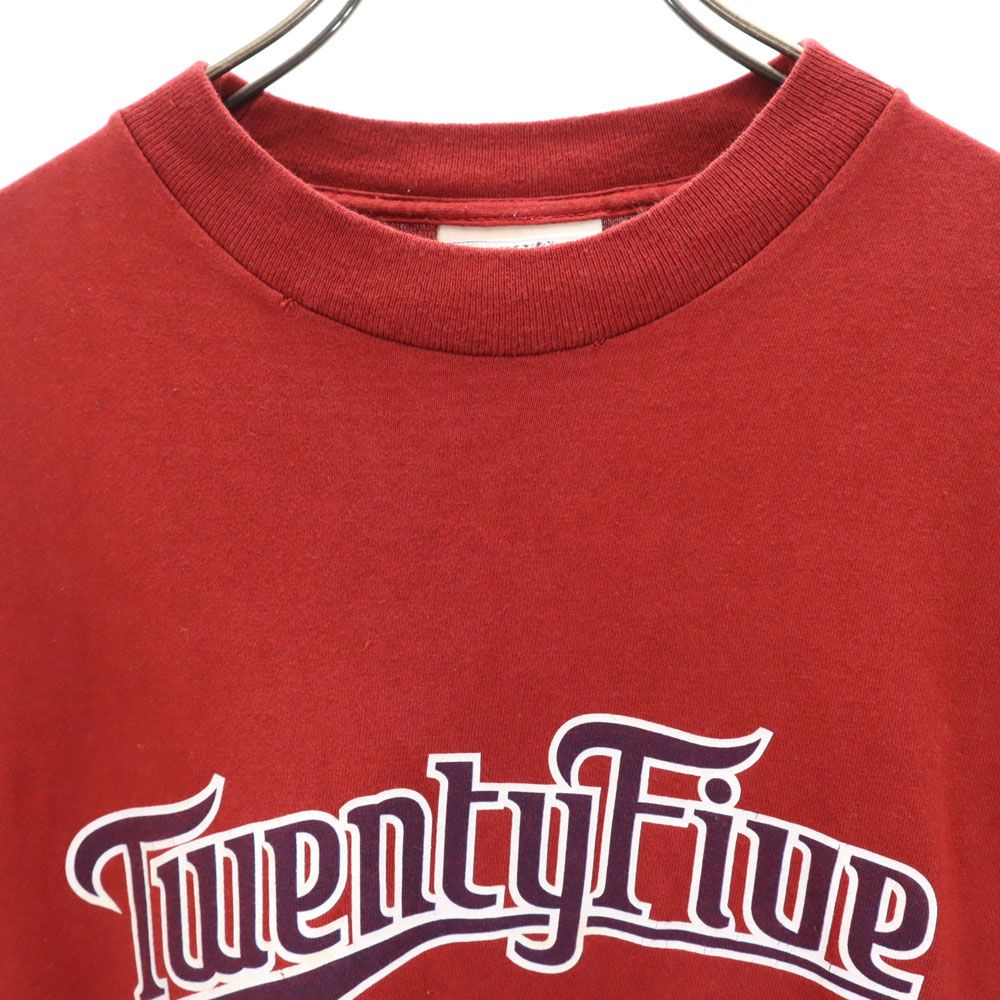 Twenty Five 90s USA製 オールド プリント 半袖 Tシャツ M レッド系 メンズ