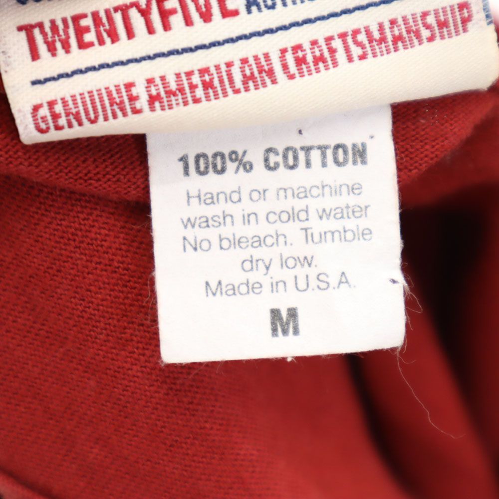 Twenty Five 90s USA製 オールド プリント 半袖 Tシャツ M レッド系 メンズ