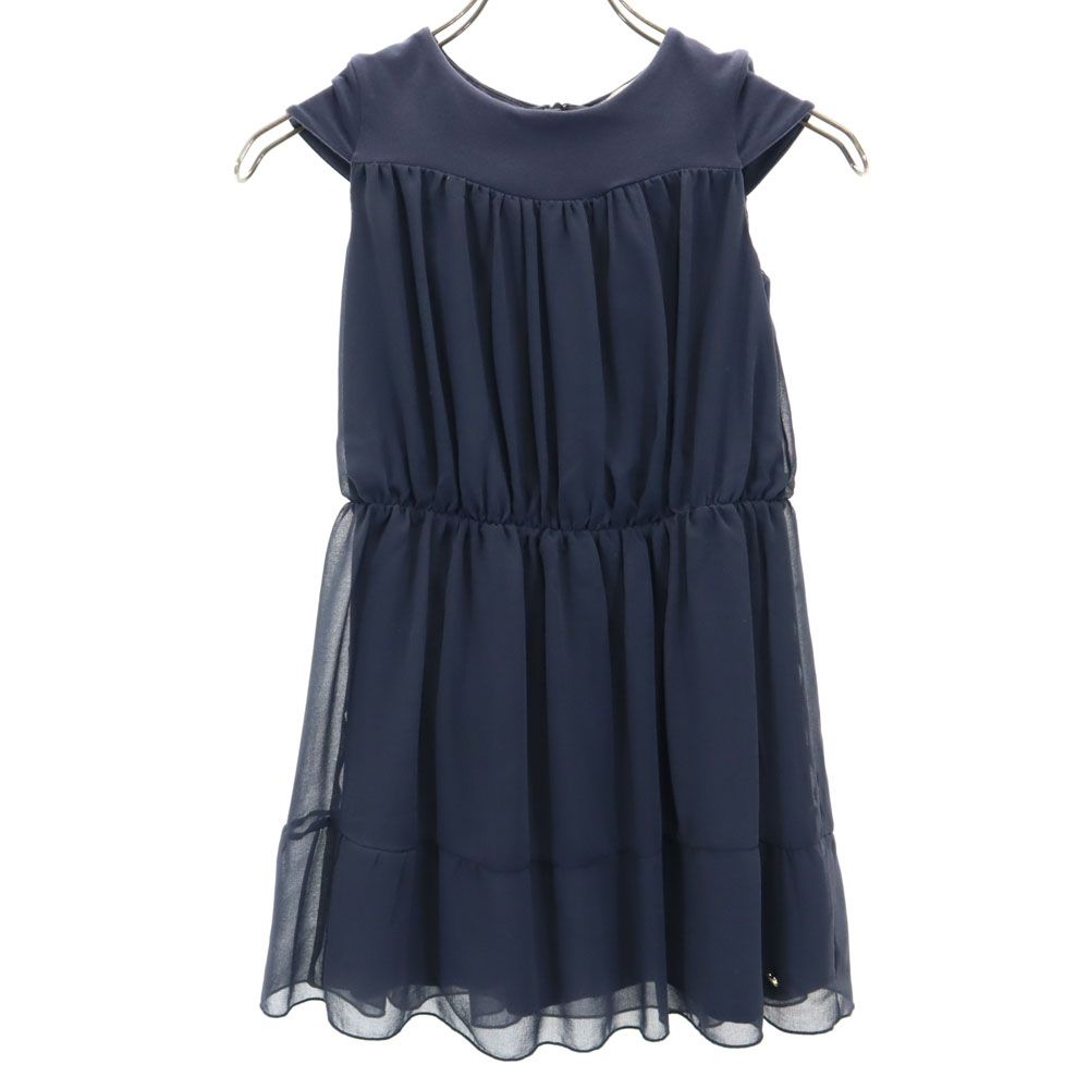 ARMANI JUNIOR アルマーニジュニア 半袖 バックジップ ワンピース 7A 124cm ネイビー キッズ