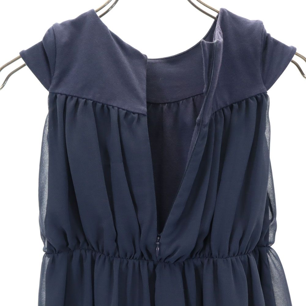 ARMANI JUNIOR アルマーニジュニア 半袖 バックジップ ワンピース 7A 124cm ネイビー キッズ