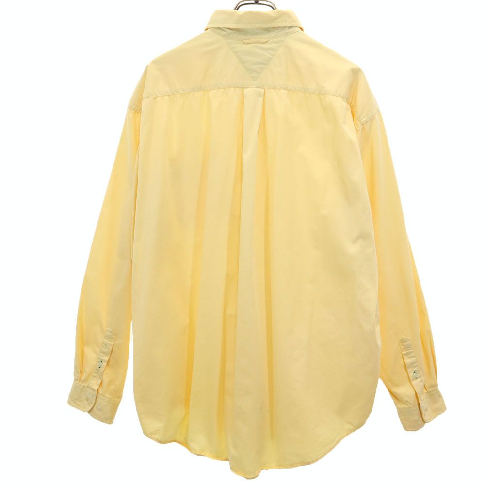 トミーヒルフィガー 90s オールド フラッグタグ 長袖 ボタンダウンシャツ XL イエロー TOMMY HILFIGER メンズ