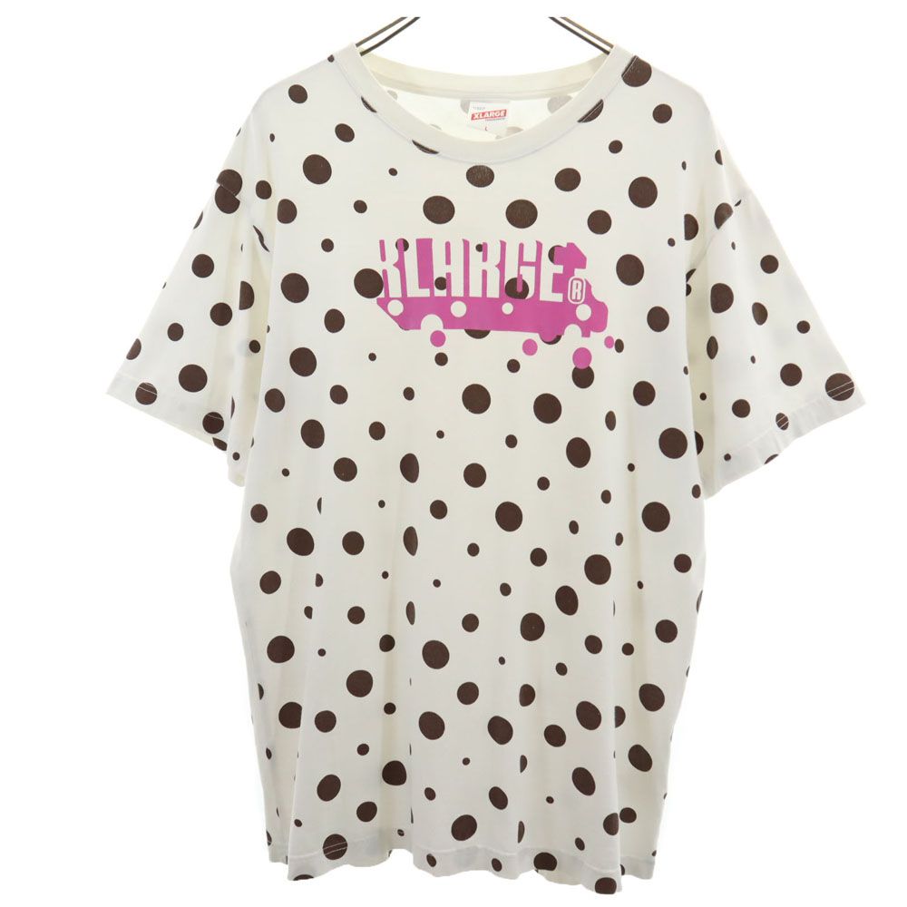 XLARGE エクストララージ ドット プリント 半袖 Tシャツ L ホワイト メンズ