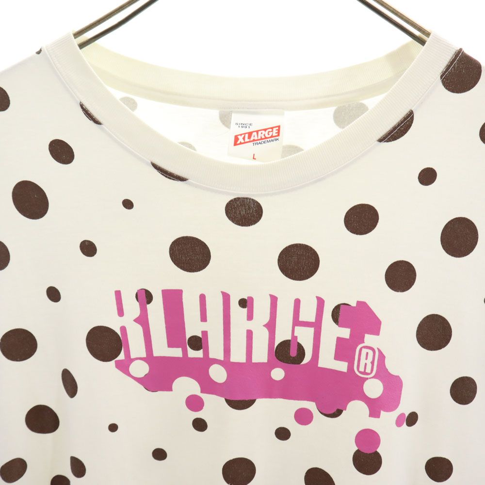 XLARGE エクストララージ ドット プリント 半袖 Tシャツ L ホワイト メンズ