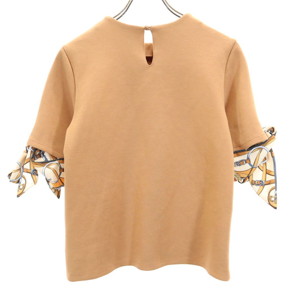 AMERI UNDRESSED アメリ 半袖 袖リボン カットソー ブラウン系 バックボタン レディース