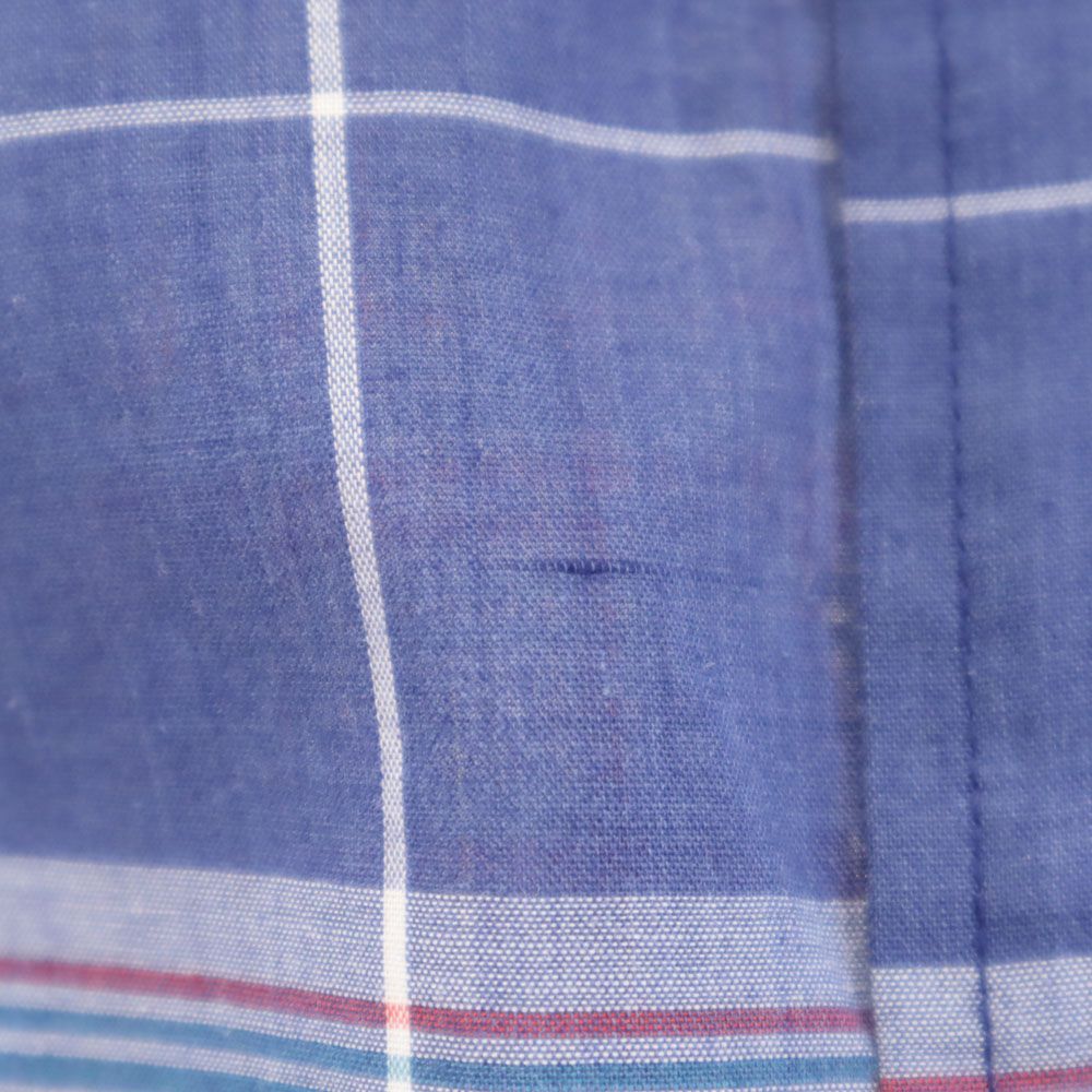 THE ARROW COMPANY アローカンパニー 90s オールド チェック 半袖 ボタンダウンシャツ L ネイビー系 メンズ