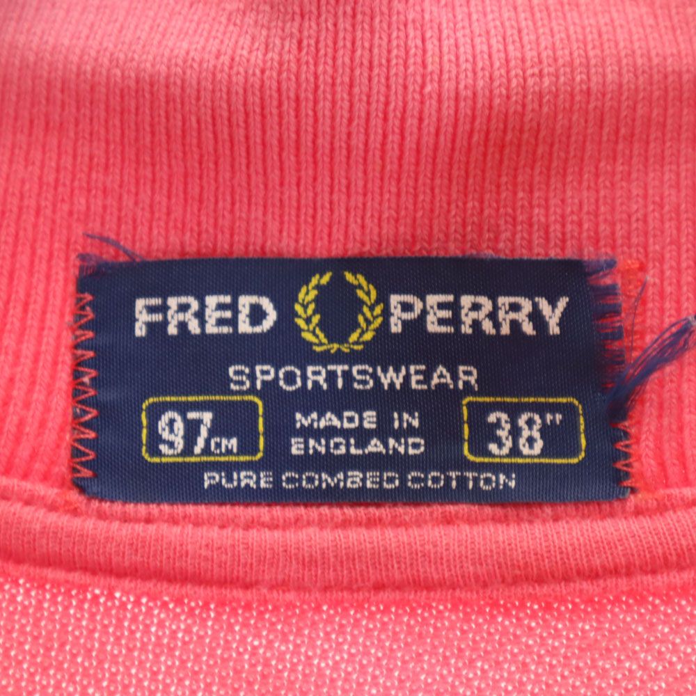 FRED PERRY フレッドペリー 90s オールド 半袖 ポロシャツ 38 ピンク系 鹿の子 メンズ