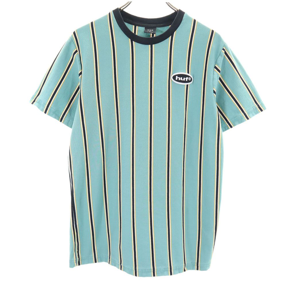 HUF ハフ ストライプ 半袖 Tシャツ M グリーン系 メンズ