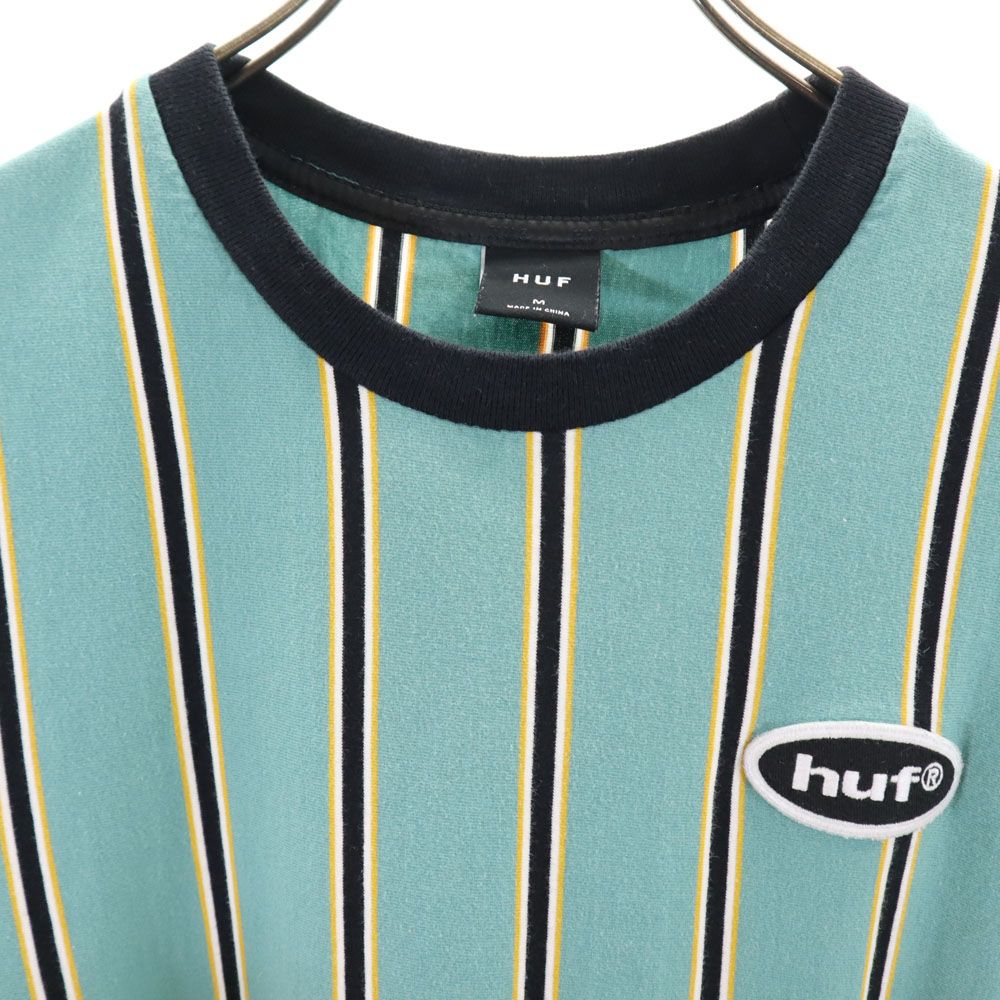 HUF ハフ ストライプ 半袖 Tシャツ M グリーン系 メンズ