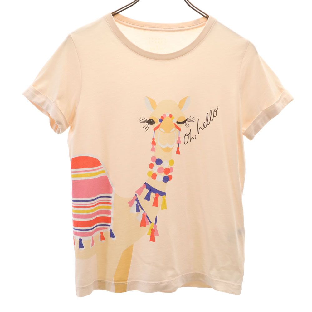 BROOME STREET kate spade ブルームストリート ケイトスペード プリント 半袖 Tシャツ XS ベージュ レディース