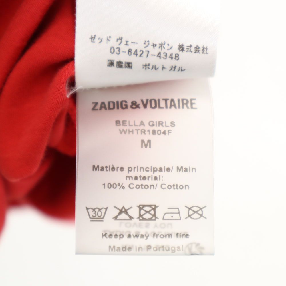 ZADIG&VOLTAIRE ザディグエヴォルテール プリント 半袖 Tシャツ M レッド系 レディース
