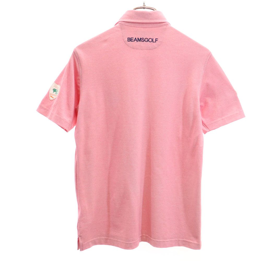 BEAMS GOLF ビームスゴルフ 日本製 ゴルフ 半袖 シャツ S ピンク 鹿の子 メンズ