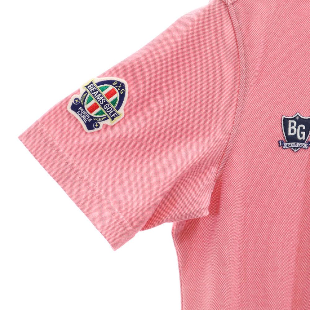 BEAMS GOLF ビームスゴルフ 日本製 ゴルフ 半袖 シャツ S ピンク 鹿の子 メンズ