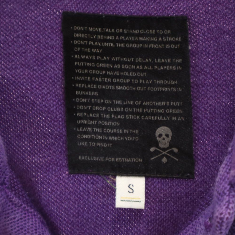 RICH & FAMOUSE 日本製 半袖 ポロシャツ S パープル 鹿の子 レディース