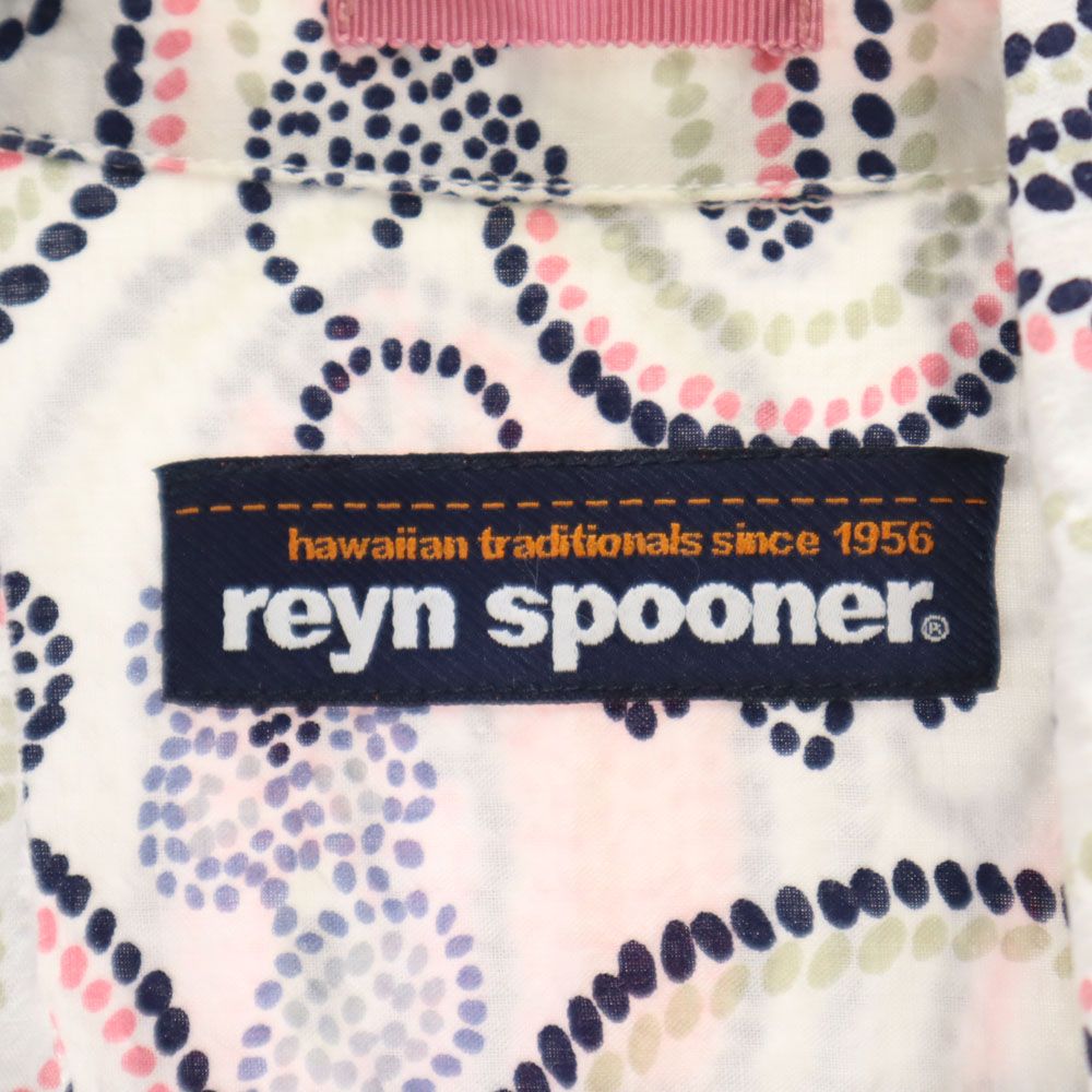 reyn spooner レインスプーナー 総柄 半袖 シャツ S ホワイト系 メンズ