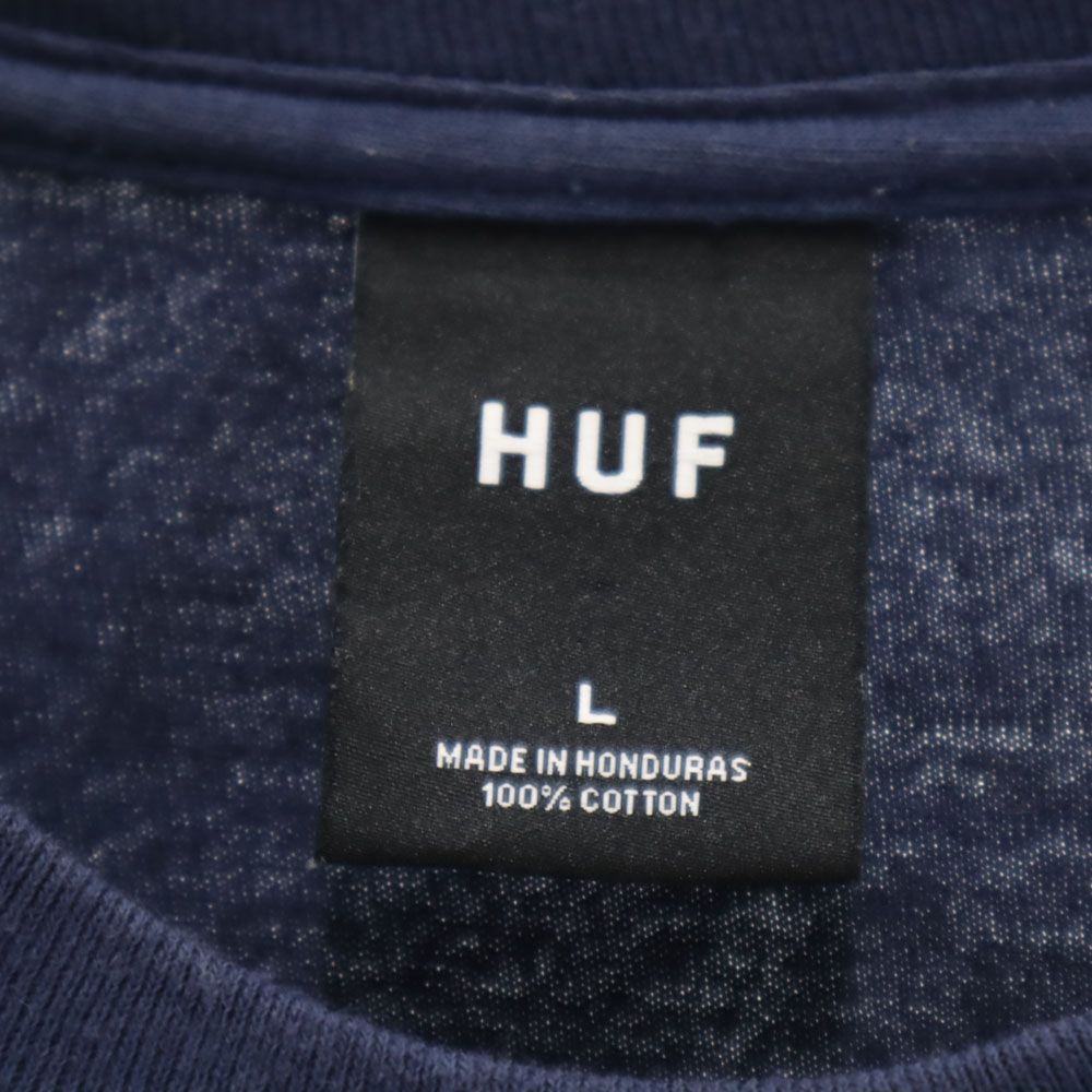 HUF ハフ プリント 半袖 Tシャツ L ネイビー系 メンズ