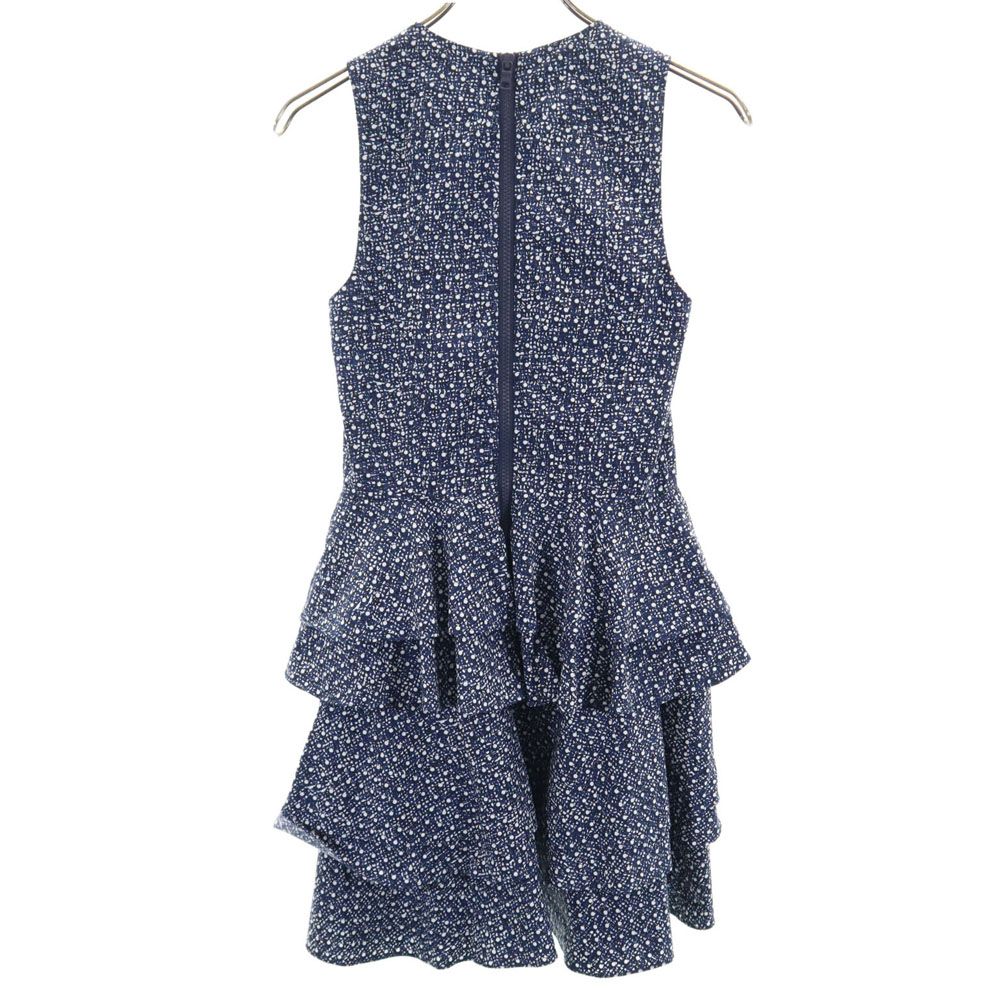 ARMANI EXCHANGE アルマーニエクスチェンジ 総柄 ノースリーブ ワンピース ネイビー系 バックジップ レディース