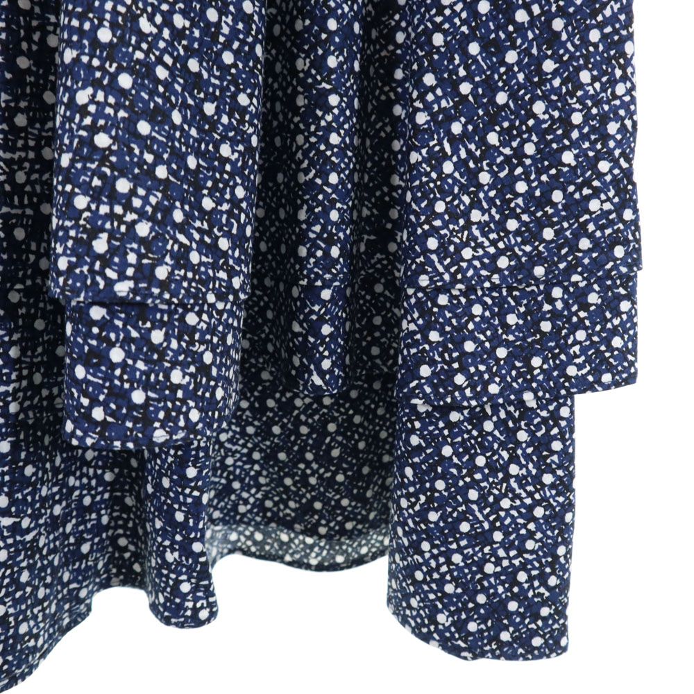 ARMANI EXCHANGE アルマーニエクスチェンジ 総柄 ノースリーブ ワンピース ネイビー系 バックジップ レディース