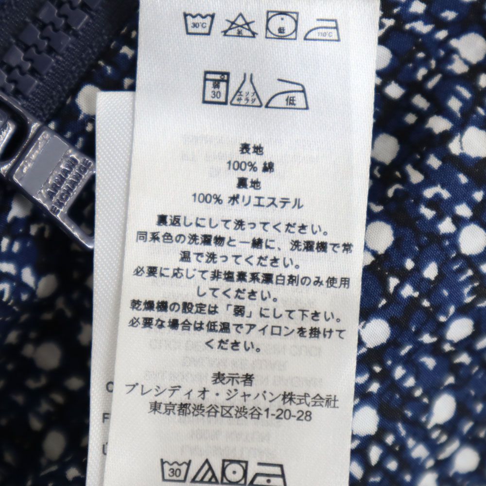 ARMANI EXCHANGE アルマーニエクスチェンジ 総柄 ノースリーブ ワンピース ネイビー系 バックジップ レディース