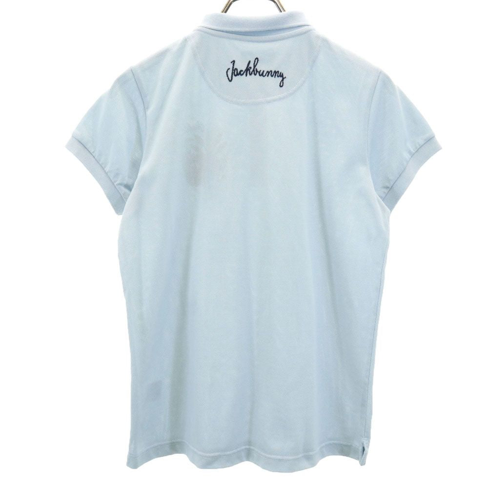 Jack Bunny!! ジャックバニー ゴルフ 半袖 ポロシャツ 2 ブルー系 鹿の子地 刺繍 レディース