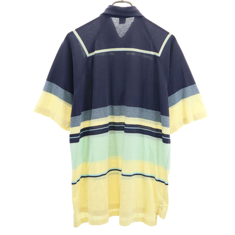 LACOSTE ラコステ 90s オールド ボーダー 半袖 ポロシャツ L ネイビー系 メンズ