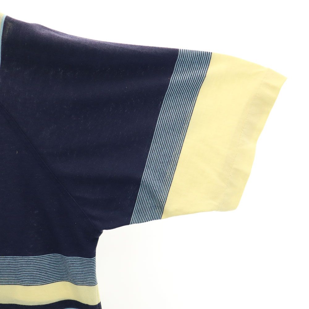 LACOSTE ラコステ 90s オールド ボーダー 半袖 ポロシャツ L ネイビー系 メンズ