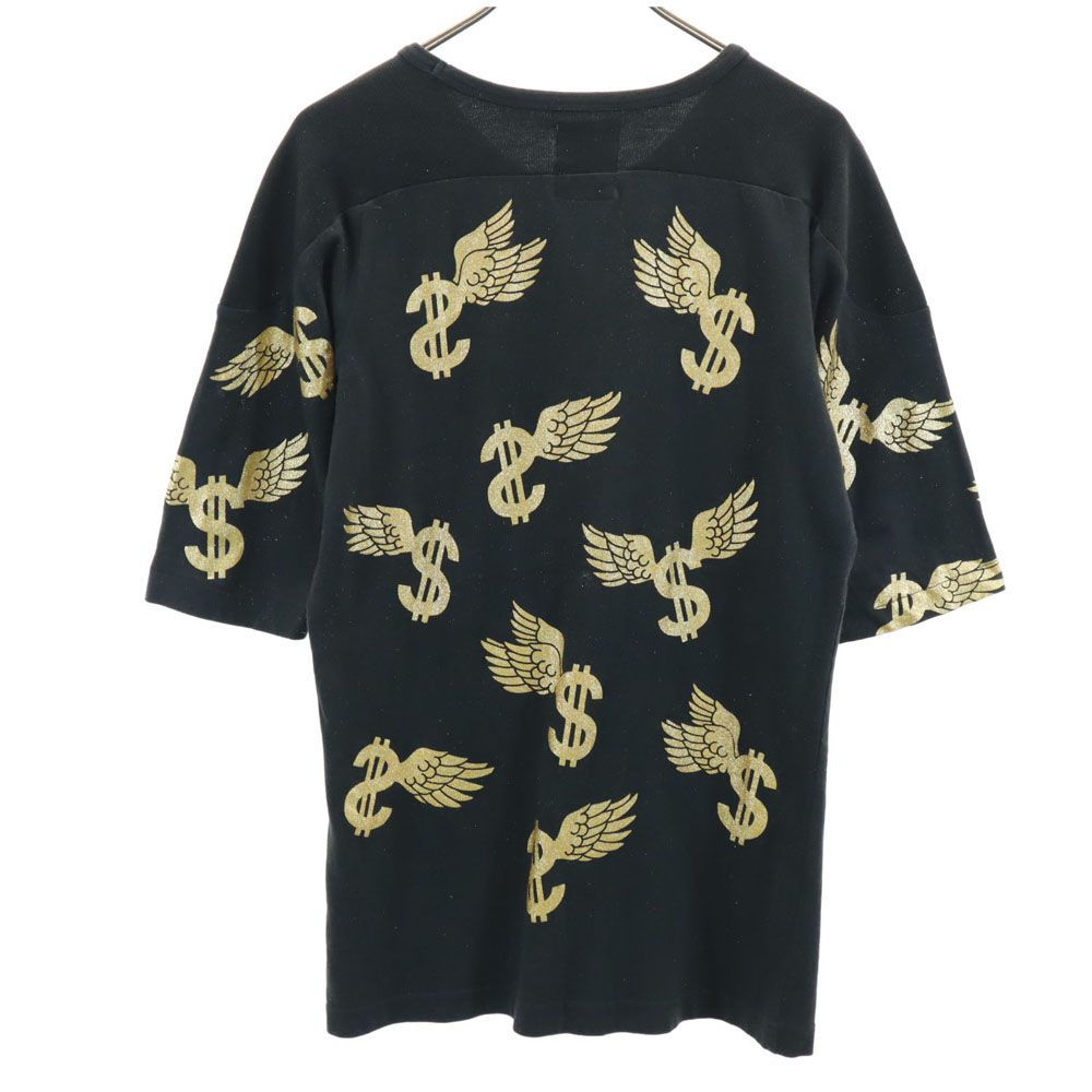 adidas アディダス 総柄 半袖 Tシャツ M ブラック系 メンズ