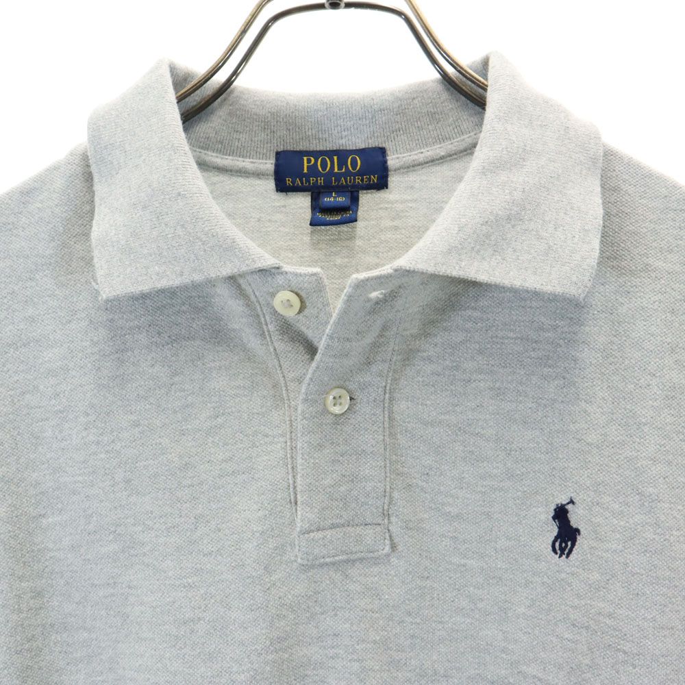 POLO RALPH LAUREN ポロラルフローレン 半袖 ポロシャツ L(14-16) グレー 鹿の子地 キッズ