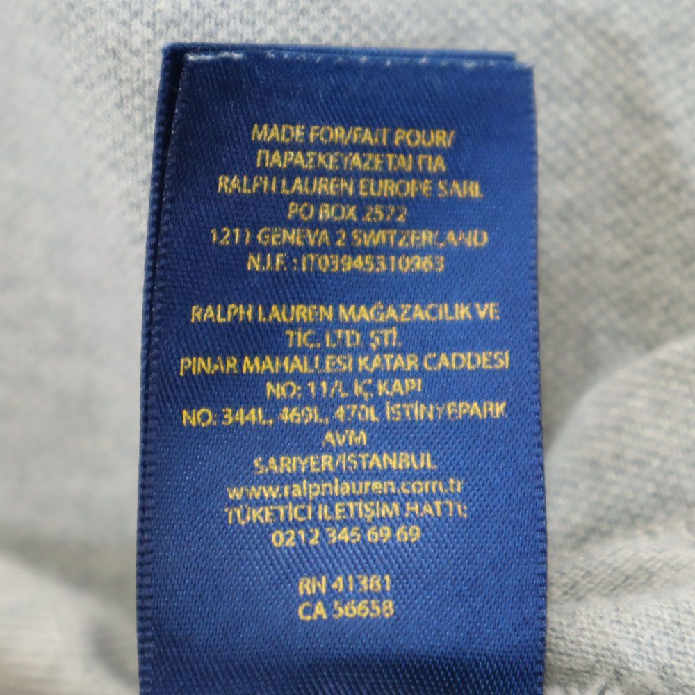 POLO RALPH LAUREN ポロラルフローレン 半袖 ポロシャツ L(14-16) グレー 鹿の子地 キッズ