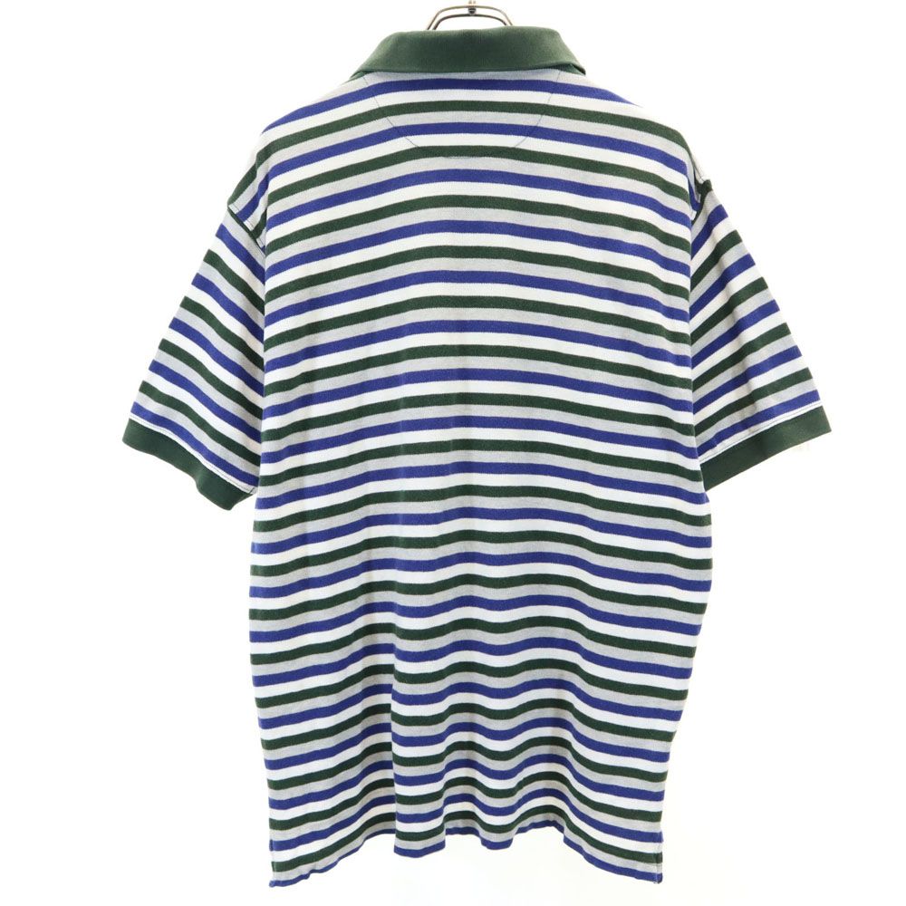 CHAPS RALPH LAUREN チャップスラルフローレン ボーダー柄 半袖 ポロシャツ M 鹿の子地 メンズ