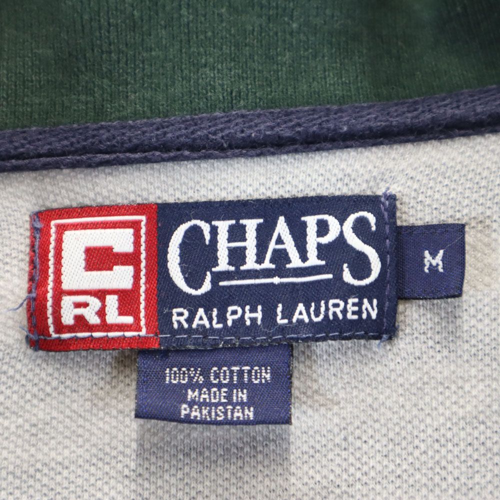 CHAPS RALPH LAUREN チャップスラルフローレン ボーダー柄 半袖 ポロシャツ M 鹿の子地 メンズ