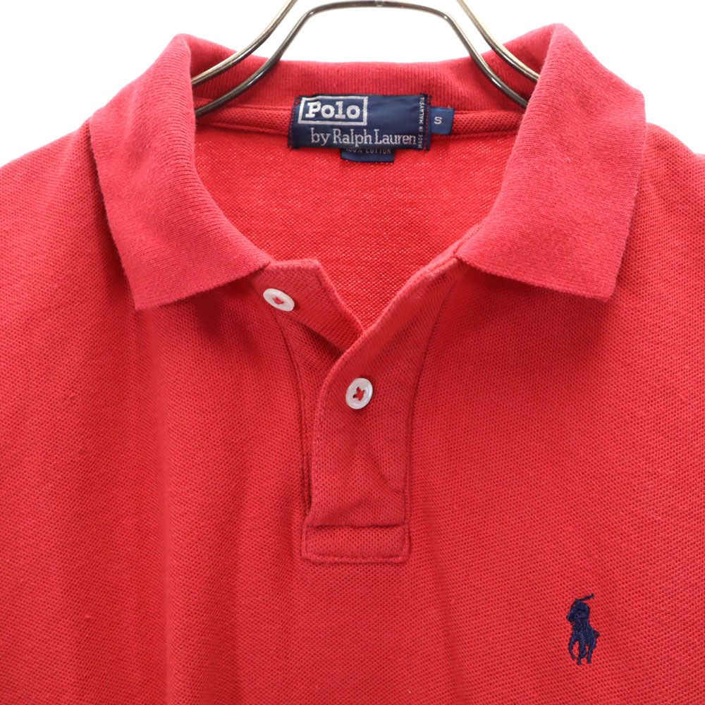 ポロバイラルフローレン 半袖 ポロシャツ S レッド系 Polo by Ralph Lauren 鹿の子 メンズ