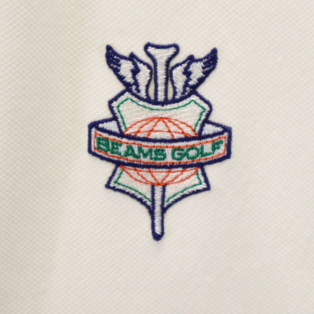 BEAMS GOLF ビームスゴルフ 日本製 半袖 鹿の子 ポロシャツ M ホワイト メンズ