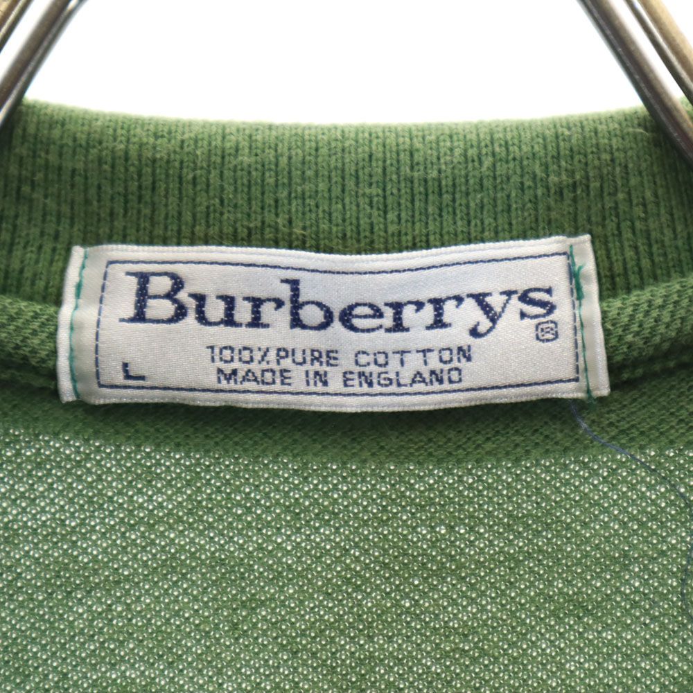 Burberrys バーバリーズ 90s 英国製 オールド 半袖 鹿の子 ポロシャツ L カーキ メンズ